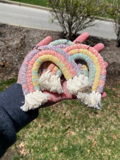 Rainbow Macrame Keychain