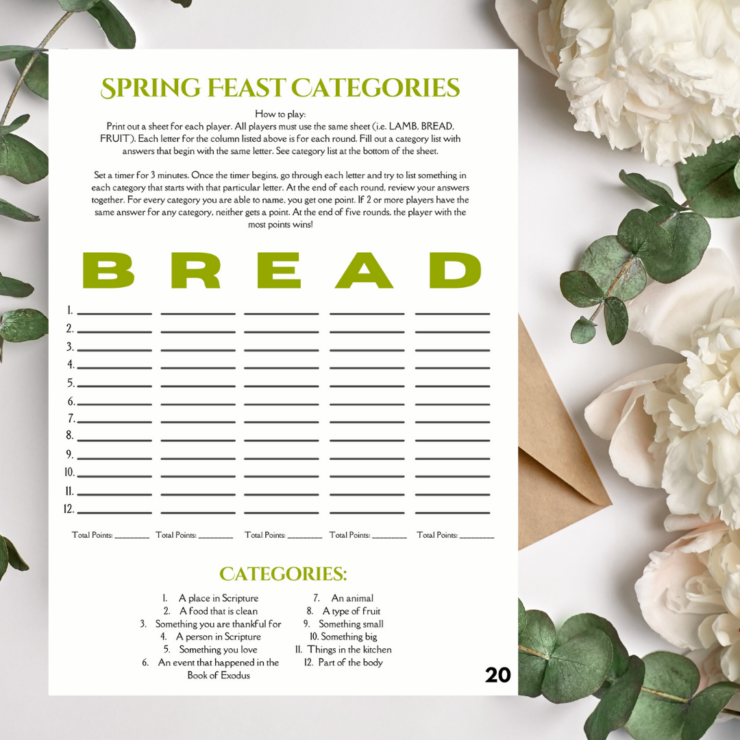 Spring Feast Activity Bundle