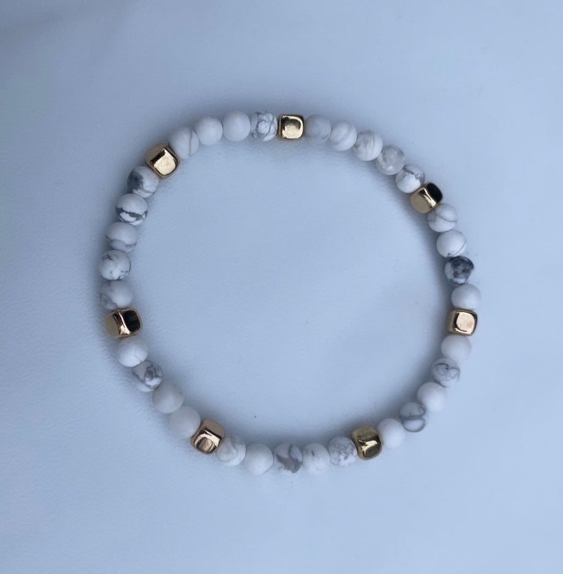 White Howlite Stacker Bracelet